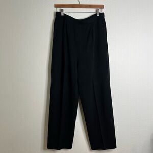 Vintage St. John Basics Womens Knit Pants Black High Rise Straight Leg Size 14